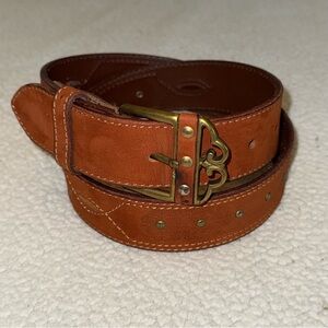 Lines Pelle Belt Brown Suede Western Sz 30